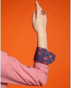 Roze hemd van effen katoen