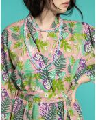 Peignoir Long imprimé rose