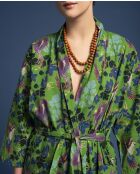 Peignoir en Cambric Long Ancolie Vert Vibrant