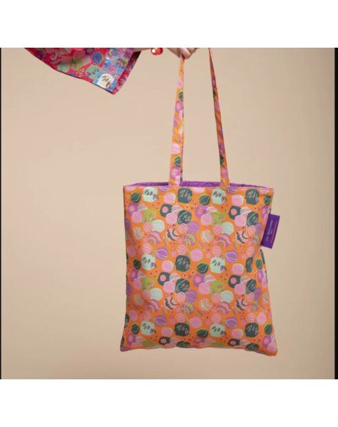 Borsa Orzo Bloom in cotone arancione