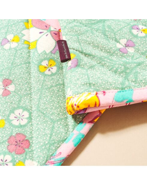 Kobe grüner bedruckter Handschuh mit Topflappen