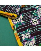 Guanto e presina in cotone biologico Biba bordeaux/giallo - 23x13 cm