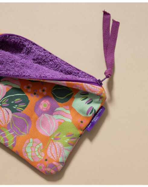 Mina Bloom oranje katoenen etui - 24x14 cm