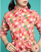 Bari Birmese koraalroze katoenen jurk