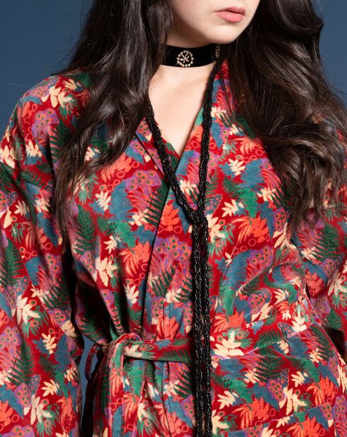 Bari Birmese koraalroze katoenen jurk