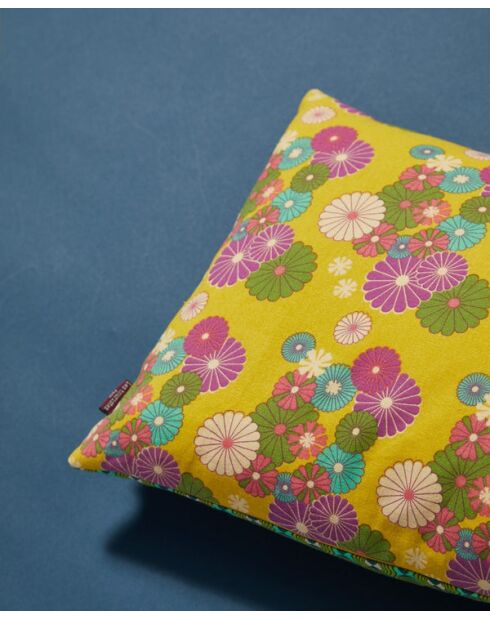 Ziggy Halskissen aus Segeltuch, goldfarben/grün, 50 x 30 cm