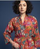 Peignoir en Cambric Long Coral Cosmos