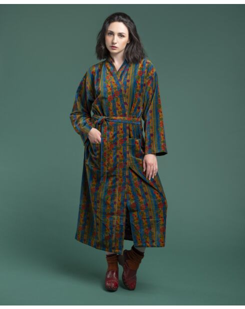 Peignoir velours en Velours Rob Kensington Vert Foncé/Jaune