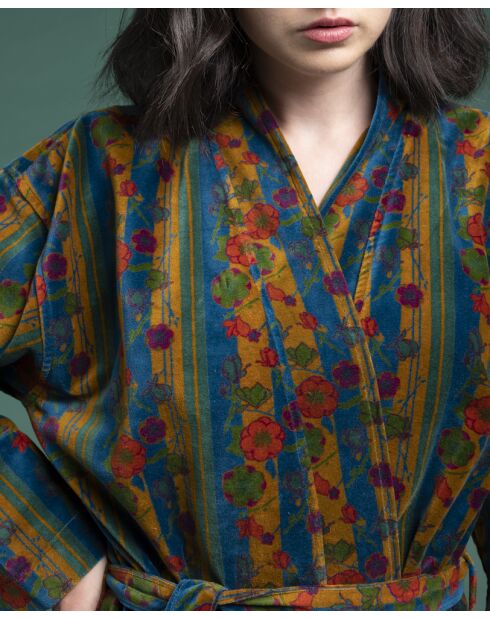 Peignoir velours en Velours Rob Kensington Vert Foncé/Jaune