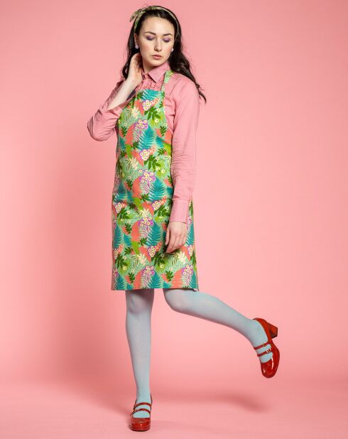 Kochschürze Fern aus Bio-Baumwolle grün/blau/pink