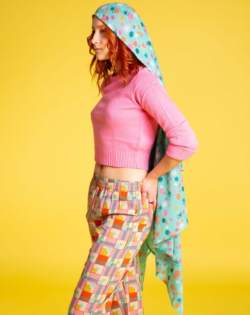 Étole mixte Voile turquoise - 180x110 cm