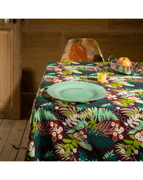 Nappe en Coton bio Fern bordeaux