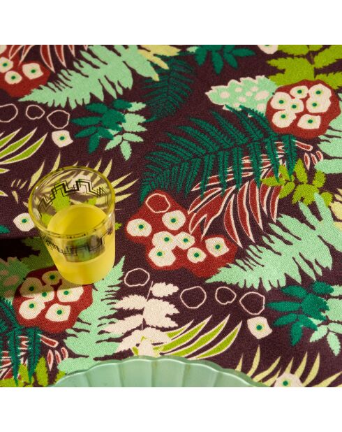 Nappe en Coton bio Fern bordeaux