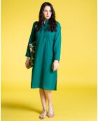 Smaragdgroene effen jurk