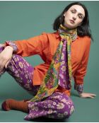 Cravate en Velours Cral Or De La Fouette/Violet Fleur