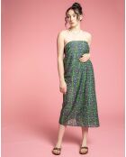 Etole en Voile de Coton Bato Vibrant vert/violet - 180x110 cm