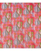 Glanzende koraalkleurige badjas met cambric