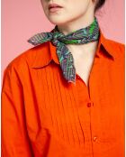 Carré en Voile de Coton Bato Vibrant violet/vert - 50x50 cm