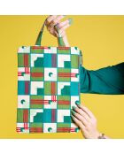 Borsa con zip verde smeraldo Aberdeen - 33x24 cm