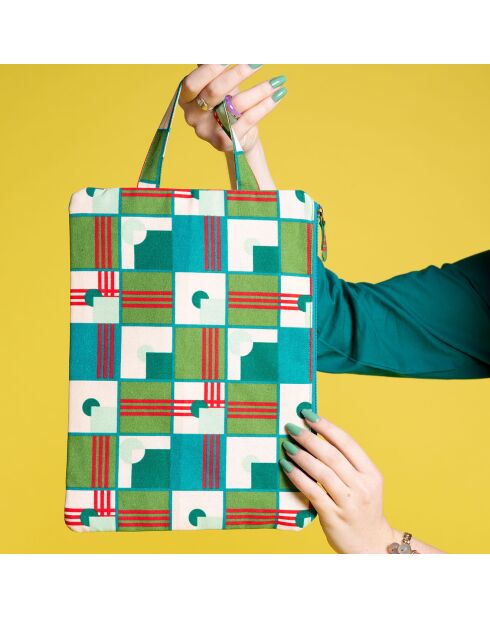 Borsa con zip verde smeraldo Aberdeen - 33x24 cm