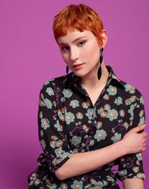 Bari Blossom zwarte jurk