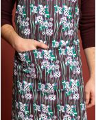 Schürze aus 100% Bio-Baumwolle Du Chef Biba lila bedruckt