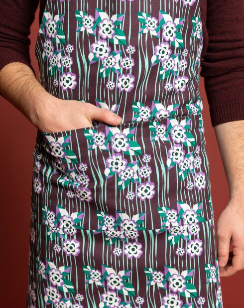 Tablier 100% Coton Bio Du Chef Biba imprimé violet