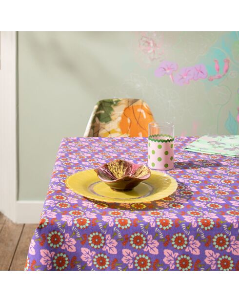Tischdecke aus Bio-Baumwolle in Violett