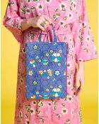 Bolsa Kobe con cierre de cremallera de algodón 100% orgánico azul - 33x24 cm