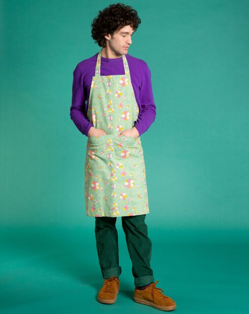 Tablier 100% Coton Bio Du Chef Kobe imprimé vert