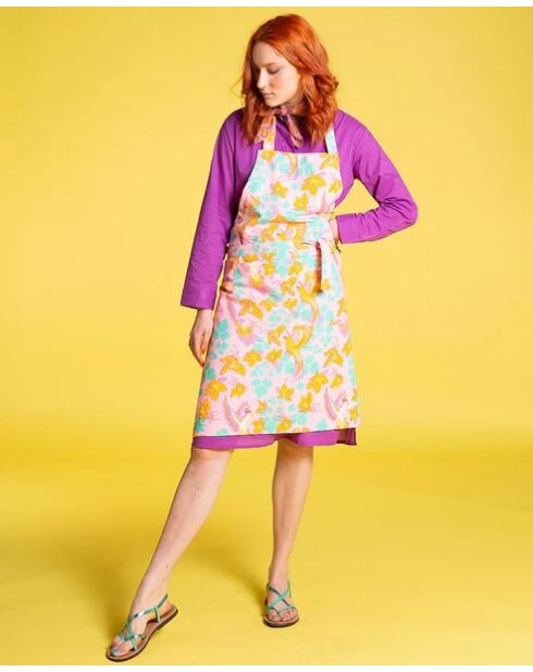 Tablier en Toile Apo Ancolie Rose