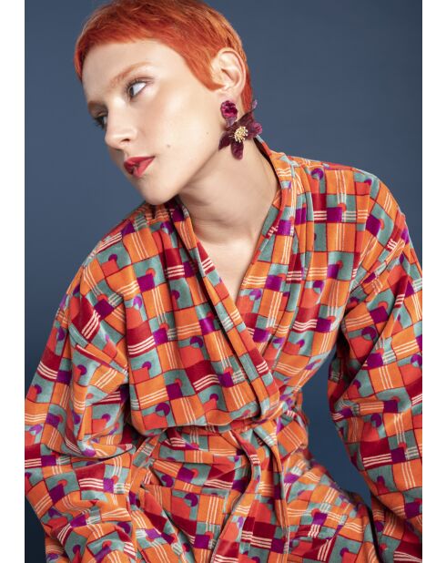 Peignoir velours en Velours Rob Brique Rouge D'Aberdeen