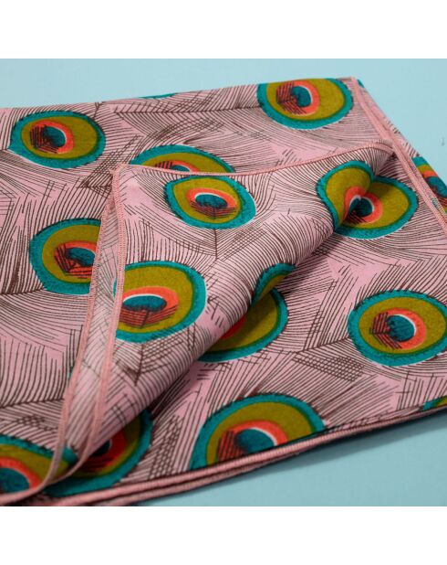 Carré en 100% Soie Peacock Calypso rose - 100x100 cm