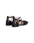 Bailarinas planas de piel de viola negras