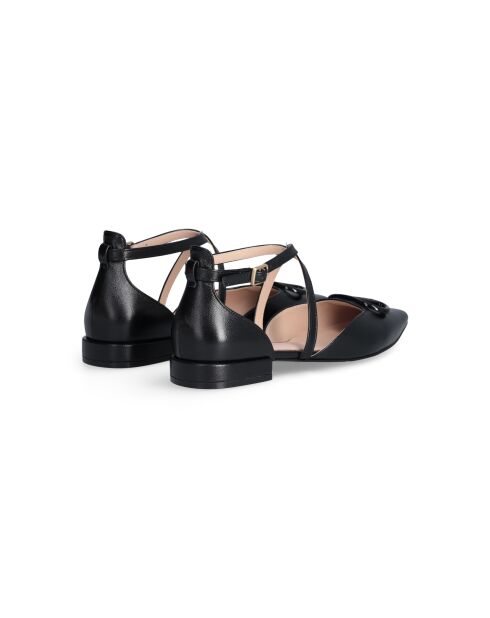 Bailarinas planas de piel de viola negras