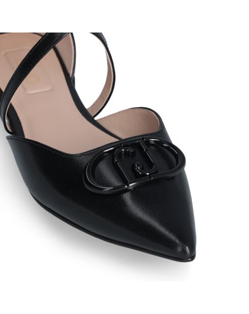 Bailarinas planas de piel de viola negras