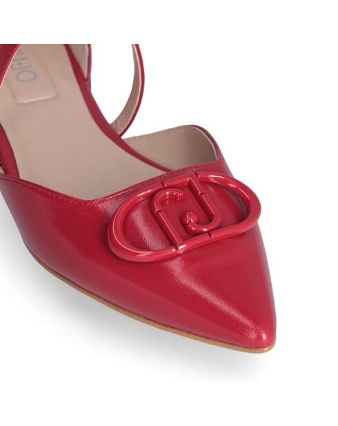 Bailarinas planas de piel de viola roja