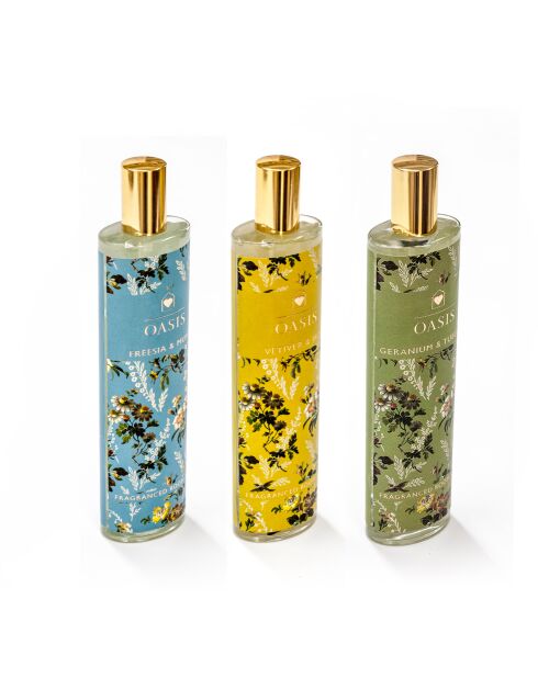 Oasis Poetic Flowers Geschenkset: Geranie und Tuberose, Freesie und Moschus, Vetiver und Iris
