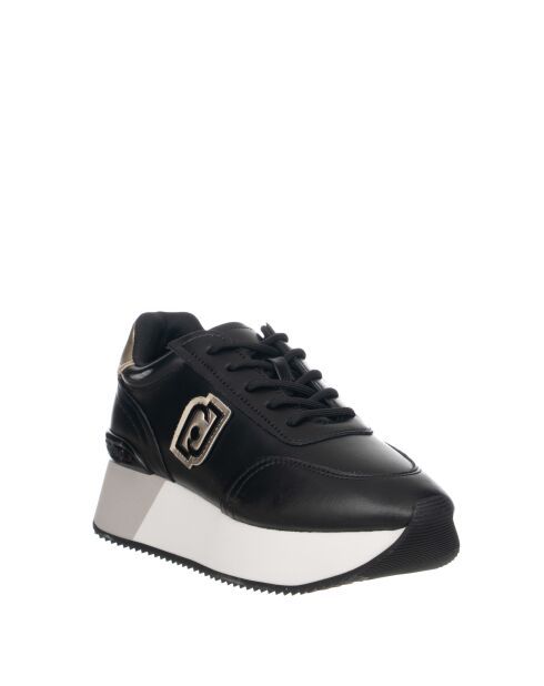 Goud/zwarte dromerige leren sneakers