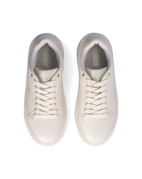 Kylie ivoorkleurige leren sneakers