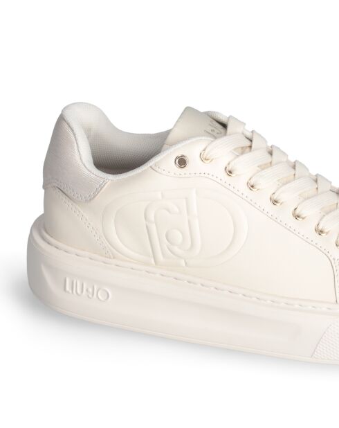 Kylie ivoorkleurige leren sneakers