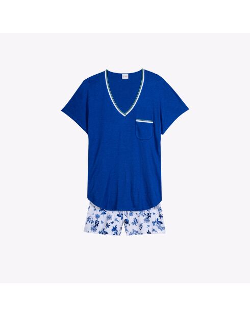 Pigiama corto blu Bloom 900