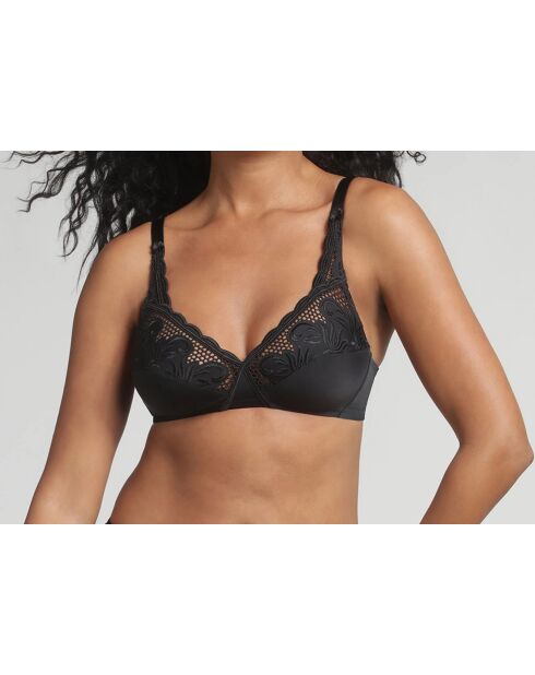 Soutien-gorge sans armatures en microfibre noir
