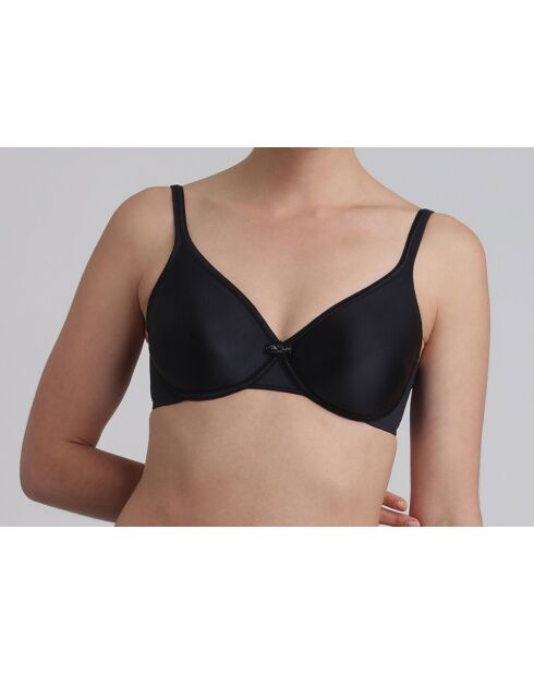 Zwarte satijnen beugelbeha