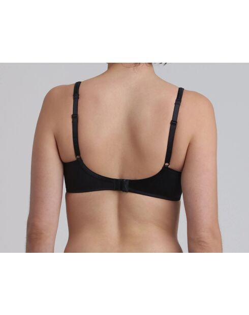 Zwarte satijnen beugelbeha