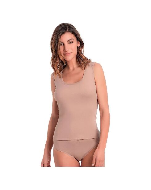 Débardeur en cotton beige