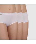 3 weiße Midihöschen aus Baumwolle