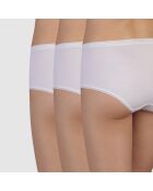 3 weiße Midihöschen aus Baumwolle