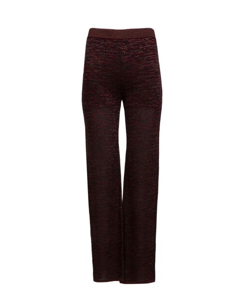 Pantalon bordeaux et Fabienne marron