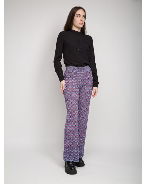 Josée space dye broek veelkleurig blauw/paars